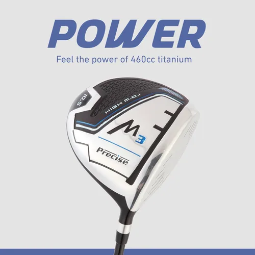 Vista 4 de Precise M3 - Juego de golf de 14 piezas para hombre – Driver de 460cc, Madera, Híbrido, Hierros 6-PW, Putter, Bolsa con Soporte, 3 Fundas