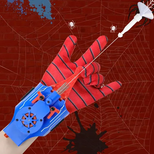 Vista 10 de Lanzador de Telarañas de Spiderman, Lanzador de Telarañas con Guantes, Juego de Rol de Superhéroe Realista y Seguro Divertido para Hombres y Niños