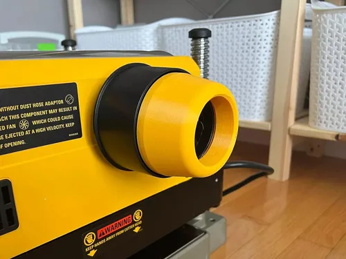 Vista 2 de Adaptador de manguera de 2 1/2 pulgadas compatible con cepilladora Dewalt DW735 y DW735x - ¡Hecho en EE. UU!