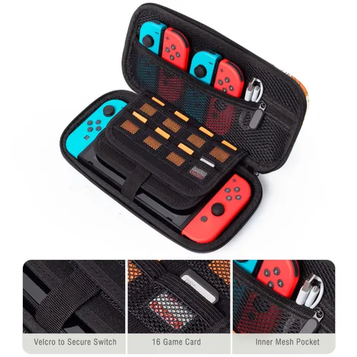 Vista 3 de Lokigo Carry Case Compatible for Nintendo SwitchSwitch OLED, Protective Travel Carrying Case Boys Girls with 16 Game Card Slots for Console &