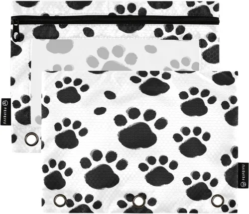Vista 110 de Estuche para lápices de fútbol de fútbol en campo para carpeta de 3 anillas, paquete de 2 bolsas impermeables para lápices, estuche transparente