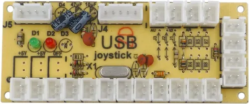 Vista 4 de SJJX 2 Player HAPP Style Zero Delay Controlador de Juego Genérico USB a Joystick para MAME y Raspberry Pi 123 RetroPie DIY Proyectos