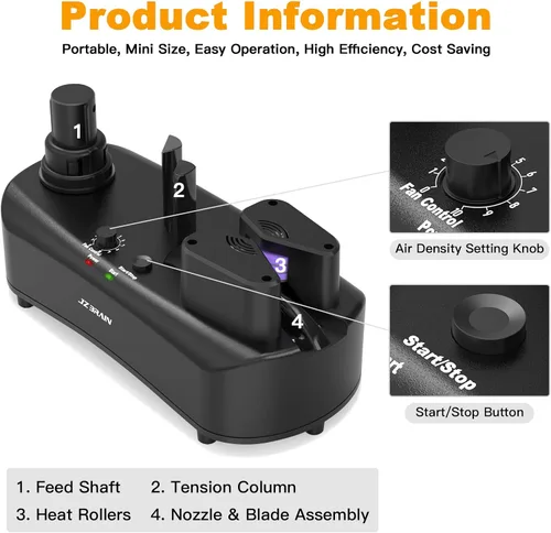 Vista 2 de Máquina de almohada de aire para embalaje rápido – JZBRAIN 110V YE300 Air Cushion Machine sella a 7.2-9.8 pies/min Envoltura de embalaje de burbujas