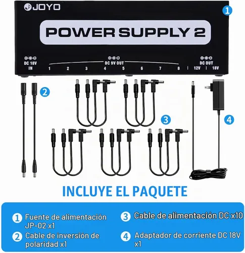 Vista 4 de JOYO Fuente de poder 2 JP-02 pedal de efecto aislado Multi ladrillo jp02