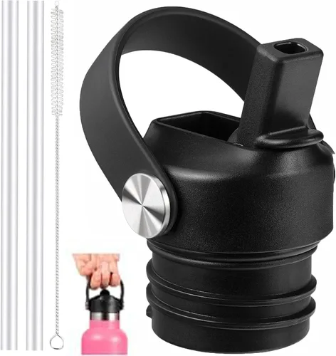 Vista 19 de Tapa de popote para Hydroflask, tapas con popote para Hydro Flask de boca estándar de 18, 21, 24 onzas, tapa deportiva de repuesto para tapa