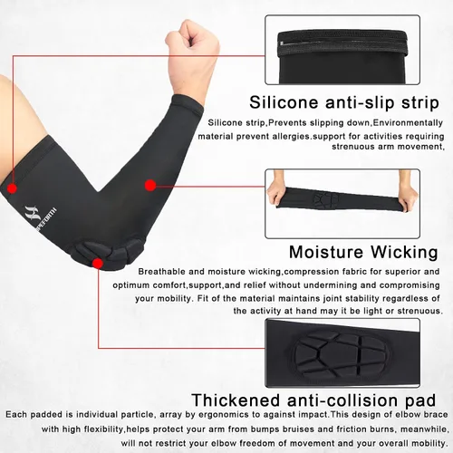 Vista 7 de 2 piezas acolchadas coderas de compresión para brazo de apoyo protector