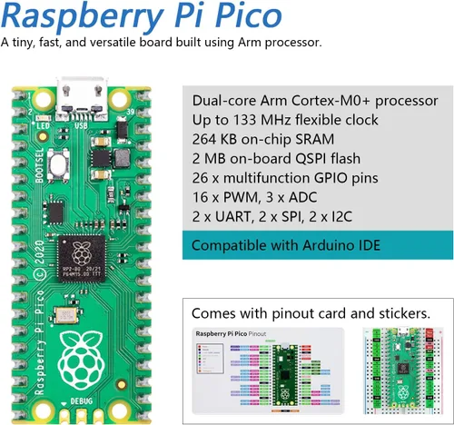 Vista 3 de Freenove Super Starter Kit para Raspberry Pi Pico (incluido), microcontrolador Cortex-M0+ de doble núcleo, tutorial detallado de 588 páginas, 177