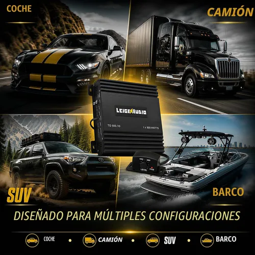 Vista 8 de Amplificador Monoblock de 500 Vatios, Clase D, Amplificadores de Subwoofer Estables a 1 Ohm para Altavoces de Audio de Coche