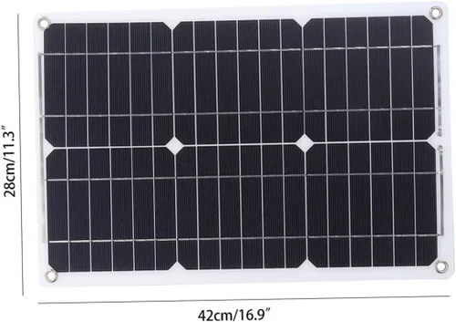 Vista 2 de Holibanna Solar Panel Kit with Battery Clip Portable Solar Charger for Outdoor Rv Boat Camper Tent High Efficiency Wind-Resistant Design
