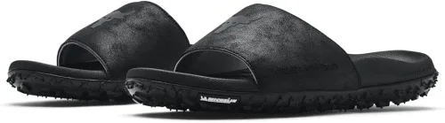 Vista 3 de Under Armour Sandalias Project Rock Slide para hombre, Negro
