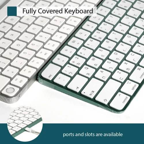 Vista 4 de Kiss Cover - Teclado inalámbrico para iMac Apple Magic Keyboard con Touch ID (sin teclado numérico) [2 unidades] – Cobertura completa protege Touch