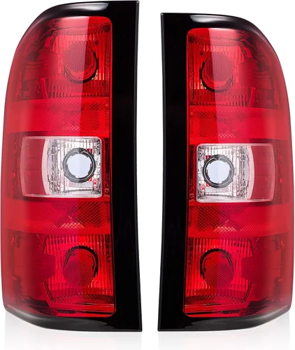 Vista 8 de Conjunto de luz trasera del lado del conductor para camioneta pickup Chevy Silverado estilo de fábrica 2007-2013 OE con bombillas y arnés