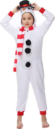Vista 17 de Wizland Disfraz de animal para niños, leopardo, vaca, mono, reno, gato negro, dálmata, muñeco de nieve, mono de Papá Noel