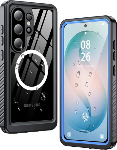 Vista 11 de ANTSHARE Funda impermeable IP68 para Samsung Galaxy S24 Ultra, compatible con MagSafe, protector de pantalla y lentes integrado, protección