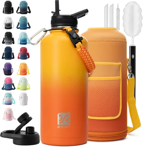 Vista 70 de DYSANKY Botella de agua aislada de 32 onzas, metal al vacío de acero inoxidable grueso, jarra de agua deportiva portátil para gimnasio y senderismo