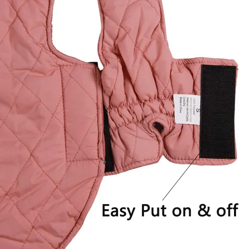 Vista 5 de Vecomfy - Abrigo reversible para perros pequeños, impermeable, cálido, de algodón, para invierno, color rojo