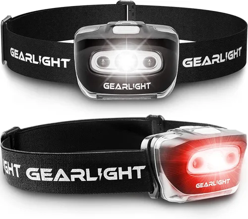 Vista 9 de GearLight Linterna frontal recargable por USB, S500 para correr, acampar y exteriores, faros delanteros LED para campamento, lámpara de cabeza