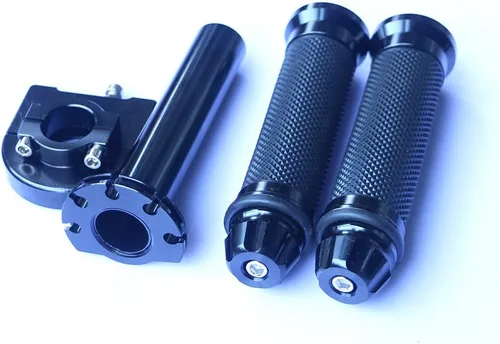 Vista 4 de Yibid Manillar de motocicleta de 7/8 pulgadas, agarre de mano, anodizado motorizado, CNC, giro rápido, tubo de acelerador, control de palanca