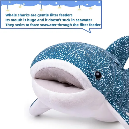 Vista 2 de FRANKIEZHOU Peluche de tiburón ballena gigante de simulación, animal de peluche, juguete suave, juguete de peluche, juguetes de peluche, juguetes