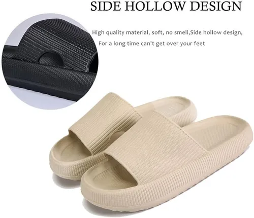 Vista 3 de Rosyclo - Pantuflas de nube para mujeres y hombres, suela gruesa y antideslizante, para baño, muy suaves y cómodas, para uso en interiores