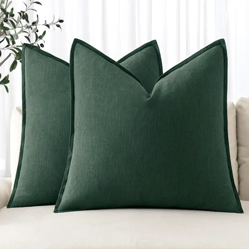 Vista 8 de MIULEE - Fundas de almohada decorativas de lino de 18 x 18 pulgadas, color verde aguamarina