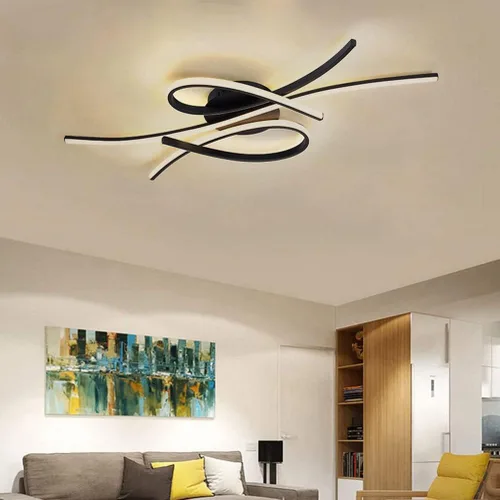 Vista 2 de Lámpara de techo LED para sala de estar, 55 W, moderna, regulable, 3000 K - 6500 K, lámpara de techo empotrada para interiores, lámpara de techo