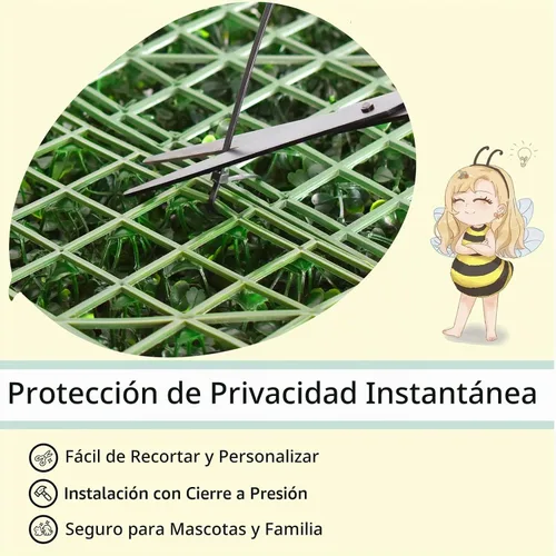 Vista 5 de HEDGE MAZE Paneles de pared de césped artificial duraderos de 20 x 20 pulgadas, 12