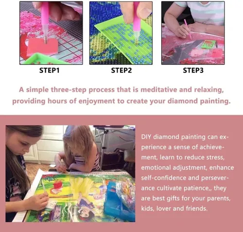 Vista 5 de ZKOPAVS Kits de pintura de diamantes para adultos, lindas medusas rosas para adultos y niños, para sala de estar, dormitorio, decoración de pared, 8