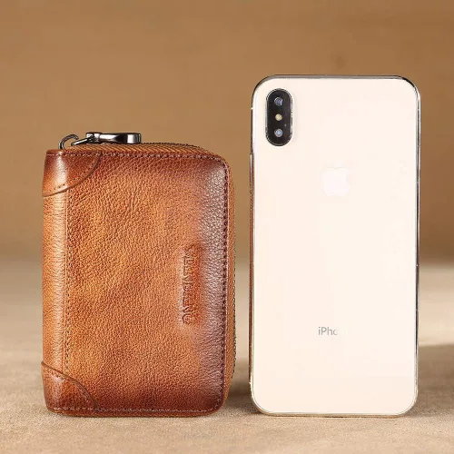 Vista 6 de Rfid - Tarjetero de cuero genuino para hombre