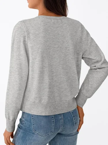 Vista 4 de Trendy Queen Women's Lightweight Knit Cardigan Gris Melange