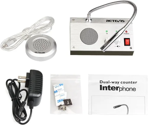 Vista 9 de Retevis RT-9908 Altavoz de ventana, sistema de intercomunicación Drive Thru (paquete de 4) para banco, escuela, tienda, oficina, transmisión