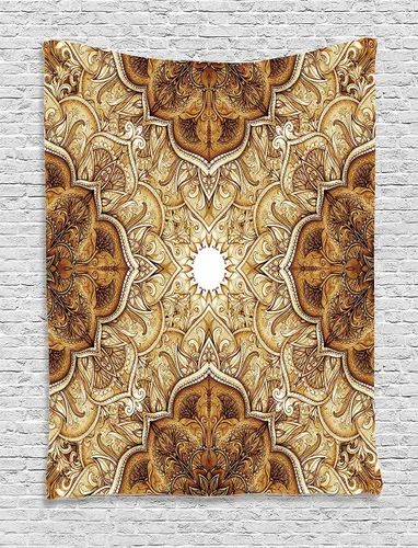 Vista 13 de Ambesonne Tapiz vintage, pintura de paisaje acuático chino, impresión artística nostálgica, concepto de acuarela nostálgica, colgante de pared ancho