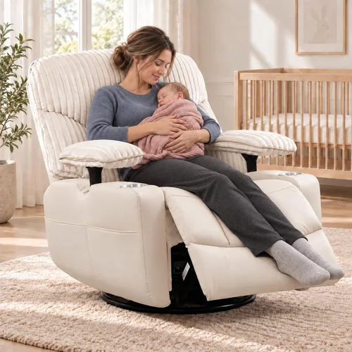 Vista 10 de Mecedora para guardería reclinable eléctrico con reposabrazos de Gris