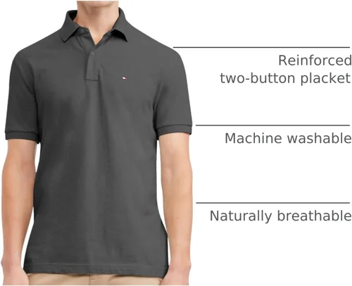 Vista 21 de Tommy Hilfiger Polo de piqué de algodón de manga corta para hombre en ajuste regular