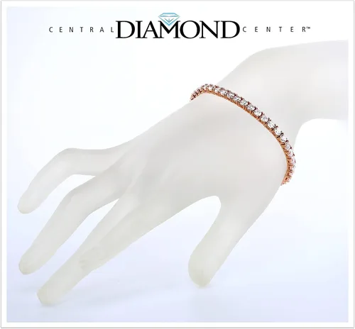 Vista 5 de Nana - Pulsera de tenis de plata de ley Swarovski con circonita cúbica de 17,7 o 8.0in, 0.138in, 0.157in, 0.197in, 0.217in o 0.236in