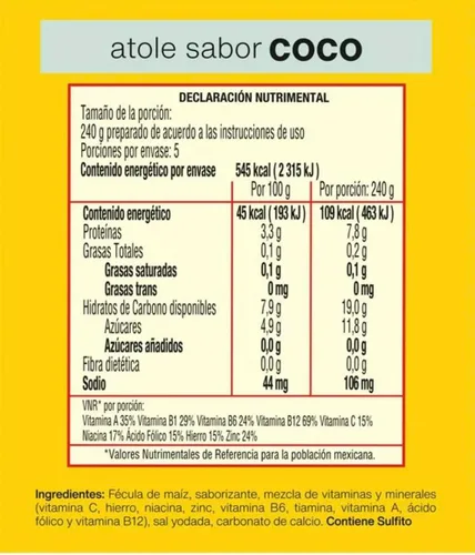 Vista 2 de Maizena sabor coco 1.66 oz sabor coco 6 pk