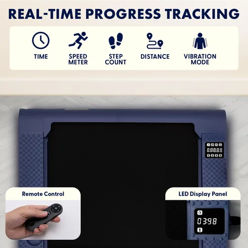 Vista 5 de Squatz - Caminadora 2 en 1 con placas vibratorias, almohadilla compacta para debajo del escritorio con control remoto, pantalla LED, banda