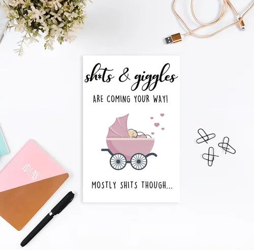 Vista 4 de Ziwenhu Bonita tarjeta de bebé para papá y mamá, bonita tarjeta de baby shower, regalo para recién nacido, tarjeta de felicitación para amigos