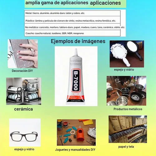 Vista 2 de B-7000 Pegamentos adhesivos multifunción, súper pegamento adecuado para reparación de pantalla de teléfono, madera, joyas, 1 paquete (0.8 fl oz x 2)