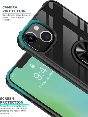 Vista 6 de Ring Kickstand - Funda transparente para iPhone 13 de 6.1 pulgadas (no para iPhone 13 Pro), funda protectora delgada de protección contra caídas