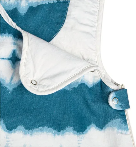 Vista 2 de Crane Baby Manta portátil, manta de algodón suave para niños y niñas de 0 a 9 meses, teñido anudado azul, 19 pulgadas de ancho x 30 pulgadas de alto