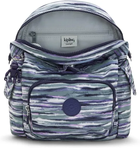 Vista 3 de Kipling Mochila estampada City Pack, Rayas de pincel
