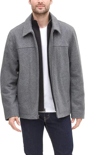 Vista 5 de Dockers Chaqueta de mezcla de lana para hombre con babero acolchado