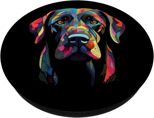 Vista 2 de Labrador Retriever - Cara de perro colorida divertida amante del laboratorio, PopSockets intercambiables PopGrip
