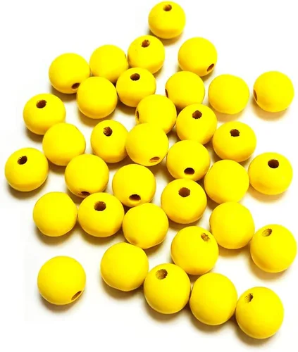 Vista 13 de 150 cuentas de madera negras de 0.630 in, cuentas de madera redondas sin terminar para manualidades, guirnaldas de decoración de granja, joyería