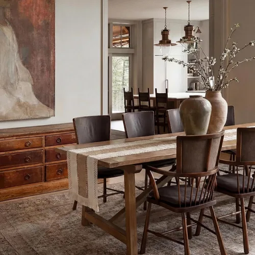 Vista 2 de Decoración de Granja Camino de Mesa Bohemio con Macramé, Elegante Camino de Mesa de Café Beige Marrón 48 Pulgadas de Largo, Decoración Rústica