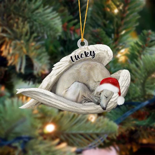 Vista 42 de Ángel durmiente de Afghan Hound para Navidad, adorno personalizado con el nombre del perro, adorno de Navidad personalizado para amantes de perros