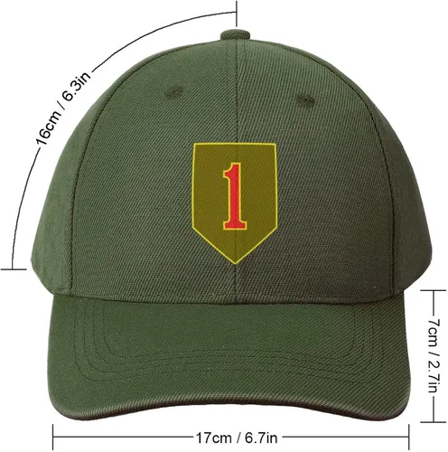 Vista 2 de Gorra de béisbol ajustable para hombre y mujer de la 1 División de Infantería