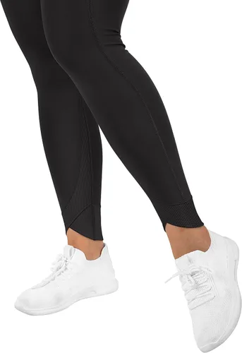 Vista 4 de RXRXCOCO Leggings cruzados sin costuras para mujer, cintura alta, levantamiento de glúteos, pantalones de yoga