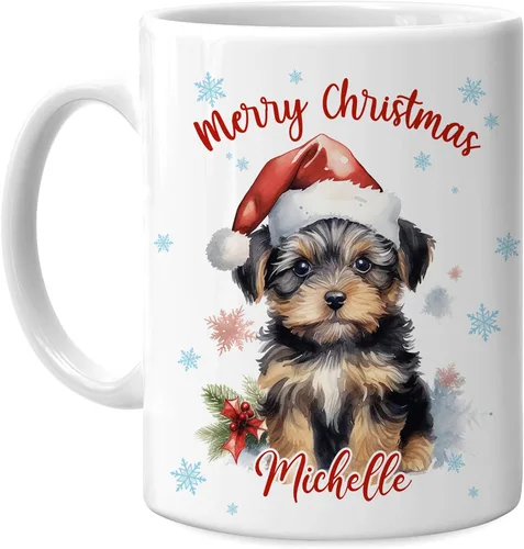 Vista 12 de Hyturtle Regalos personalizados para amantes de los osos – Taza de café de cerámica con nombre personalizado de oso con sombrero de Papá Noel